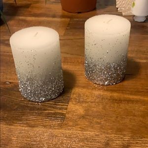 Set of 2 glitter candles